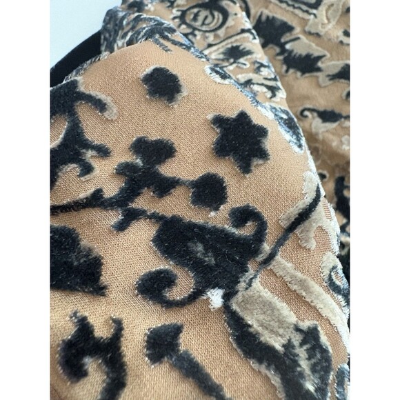 Coldwater Creek Velvet Burnout Coat Womens 1X Black Brown Lace Whimsigoth Vamp - Picture 11 of 16